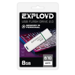 USB Flash накопитель 8Gb Exployd 670 White