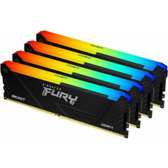 Оперативная память 64Gb DDR4 3600MHz Kingston Fury Beast Black RGB (KF436C18BB2AK4/64) (4x16Gb KIT)