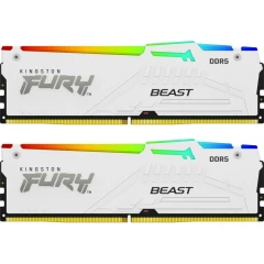 Оперативная память 64Gb DDR5 5200MHz Kingston Fury Beast White RGB (KF552C40BWAK2-64) (2x32Gb KIT)