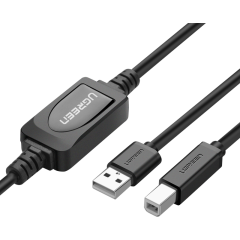 Кабель USB A (M) - USB B (M), 15м, UGREEN US122