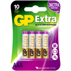 Батарейка GP 24AX Extra Alkaline (AAA, 4 шт)