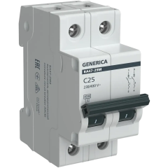 Автоматический выключатель GENERICA MVA21-2-025-C-G