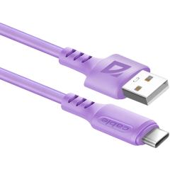 Кабель USB - USB Type-C, 1м, Defender F207 Violet