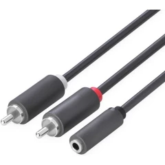 Кабель 3.5 Jack (F) - 2x RCA (M), 0.3м, Greenconnect GCR-51841