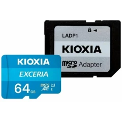 Карта памяти 64Gb MicroSD Kioxia Exceria + SD адаптер (LMEX1L064GG2)