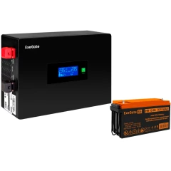 ИБП ExeGate IdealSine SR-600.LCD.2SH + HR 12-65 (65Ач)