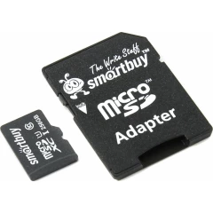 Карта памяти 256Gb MicroSD SmartBuy + SD адаптер (SB256GBSDCL10-01)