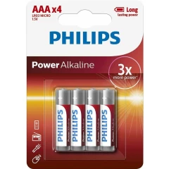 Батарейка Philips Power Alkaline (1.5V, AAA, 4 шт)