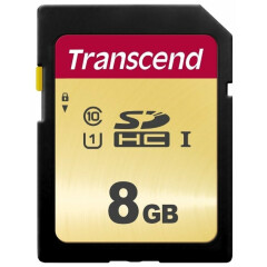 Карта памяти 8Gb SD Transcend (TS8GSDC500S)