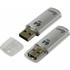 USB Flash накопитель 64Gb SmartBuy V-Cut Silver (SB64GBVC-S)