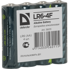 Батарейка Defender LR6-4F (AA, 4 шт)