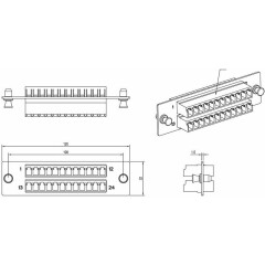 Оптическая панель Hyperline FO-FPM-W120H32-24LC-AQ