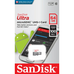 Карта памяти 64Gb MicroSD SanDisk Ultra (SDSQUNR-064G-GN3MN)