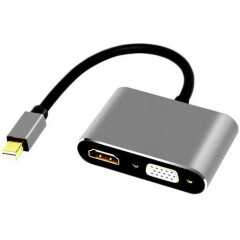 Переходник Mini DisplayPort (M) - HDMI (F) + VGA (F), Telecom TA6080