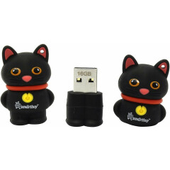 USB Flash накопитель 16Gb SmartBuy Wild Catty Black (SB16GBCatK)