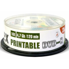 Диск DVD-R Mirex 4.7Gb 16x Cake Box Printable (25шт) (203285)