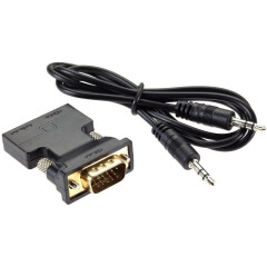 Переходник HDMI (F) - VGA (M) + audio, VCOM CA336