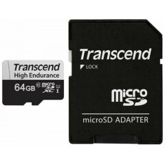 Карта памяти 64Gb MicroSD Transcend + SD адаптер (TS64GUSD350V)