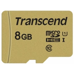 Карта памяти 8Gb MicroSD Transcend + SD адаптер (TS8GUSD500S)