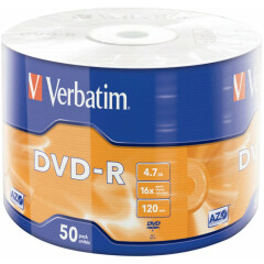 Диск DVD-R Verbatim 4.7Gb 16x Wrap (50шт) (43788)