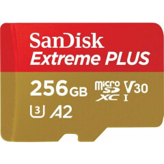 Карта памяти 256Gb MicroSD SanDisk Extreme Plus + SD адаптер (SDSQXBZ-256G-GN6MA)