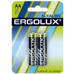 Батарейка Ergolux (AA, 2 шт)