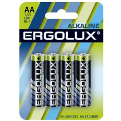 Батарейка Ergolux LR6-BL4 (AA, 4 шт)