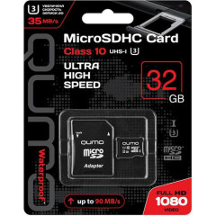 Карта памяти 32Gb MicroSD QUMO + SD адаптер (QM32GMICSDHC10U3)