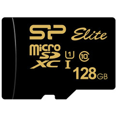 Карта памяти 128Gb Silicon Power Elite Gold + SD адаптер (SP128GBSTXBU1V1GSP)