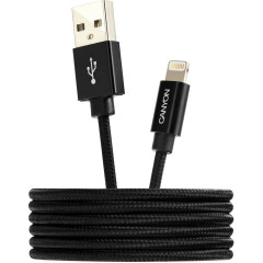 Кабель USB - Lightning, 1м, Canyon CNS-MFIC3B