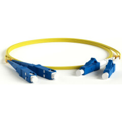 Патч-корд Hyperline FC-D2-9-LC/UR-SC/UR-H-50M-LSZH-YL, 50м