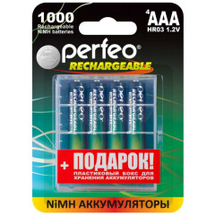 Аккумулятор Perfeo AAA1000mAh/4BL+BOX (4 шт)