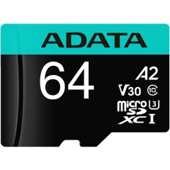 Карта памяти 512Gb MicroSD ADATA + SD адаптер (AUSDX512GUI3V30SA2-RA1)