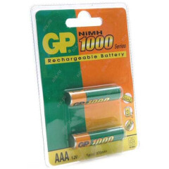 Аккумулятор GP (AAA, NiMH, 1000mAh, 2 шт)