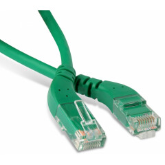 Патч-корд Hyperline PC-APM-UTP-RJ45/L45-RJ45/L45-C6-1M-LSZH-GN, 1м