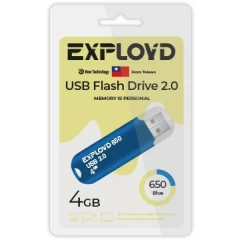 USB Flash накопитель 4Gb Exployd 650 Blue