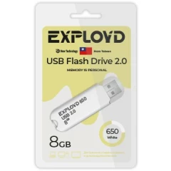 USB Flash накопитель 8Gb Exployd 650 White