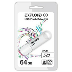 USB Flash накопитель 64Gb Exployd 570 White