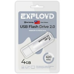 USB Flash накопитель 4Gb Exployd 620 White