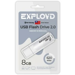 USB Flash накопитель 8Gb Exployd 620 White