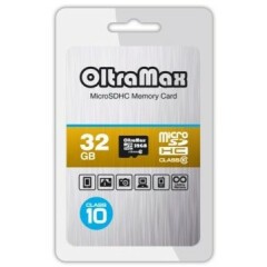 Карта памяти 32Gb MicroSD OltraMax (OM032GCSDHC10-W/A-AD)