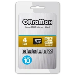 Карта памяти 4Gb MicroSD OltraMax (OM004GCSDHC10-W/A-AD)