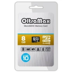 Карта памяти 8Gb MicroSD OltraMax (OM008GCSDHC10-W/A-AD)