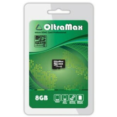 Карта памяти 8Gb MicroSD OltraMax (OM008GCSDHC4-W/A-AD)
