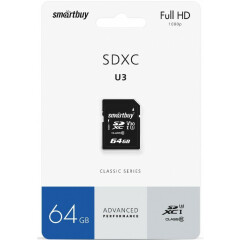 Карта памяти 64Gb SD SmartBuy (SB64GBSDXC10U3)