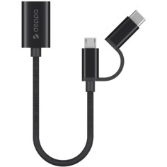 Переходник USB - microUSB/USB Type-C, Deppa 72319