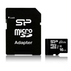 Карта памяти 16Gb MicroSD Silicon Power + SD адаптер (SP016GBSTHBU1V10SP)