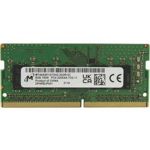 Оперативная память 8Gb DDR4 3200MHz Micron ECC Reg SO-DIMM (MTA9ASF1G72HZ-3G2)
