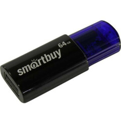 USB Flash накопитель 64Gb SmartBuy Click Black/Blue (SB64GBCL-B)