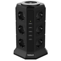 Сетевой фильтр Tessan TP-VA5U12E Black